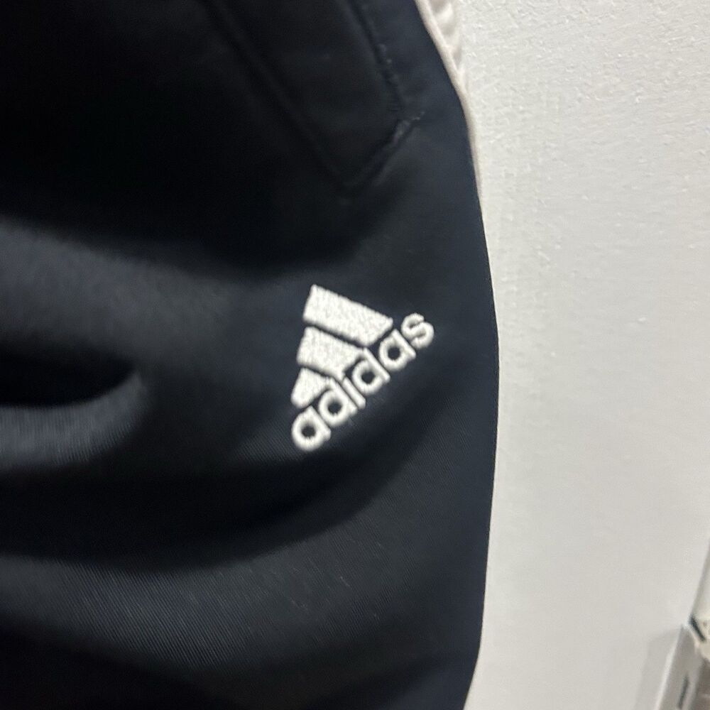 Vintage Adidas Tear Away Track Pants Black White Snap Side 3 Stripe Men’s - Picture 2 of 9
